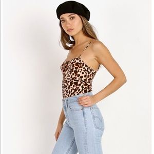 For love and lemons melanie leopard bodysuit